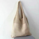 Retro Hollow Woven Shoulder Bags Women Knit Handbags Summer Beach Crochet Totes