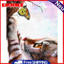 Frameless Oil Paint By Numbers DIY Cat Butterfly Picture Craft Kit for Home