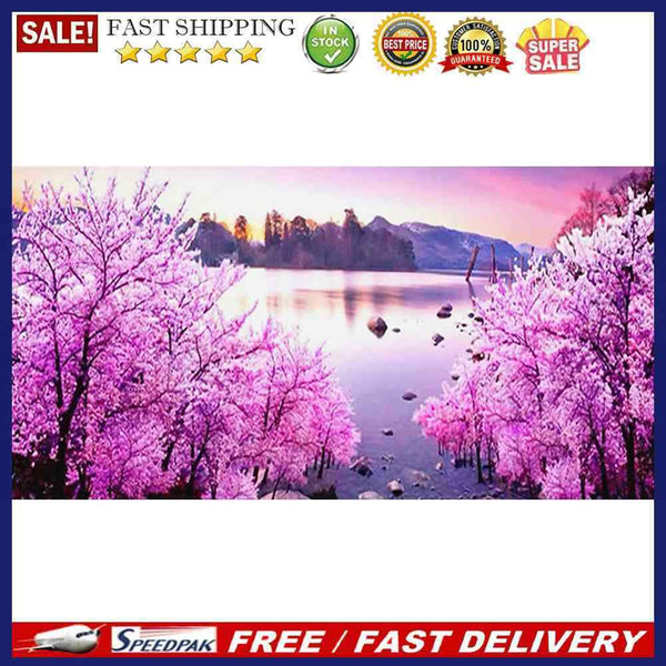 Frameless Oil Paint By Numbers DIY Sea Flower Forest Picture Craft Kit for Ho