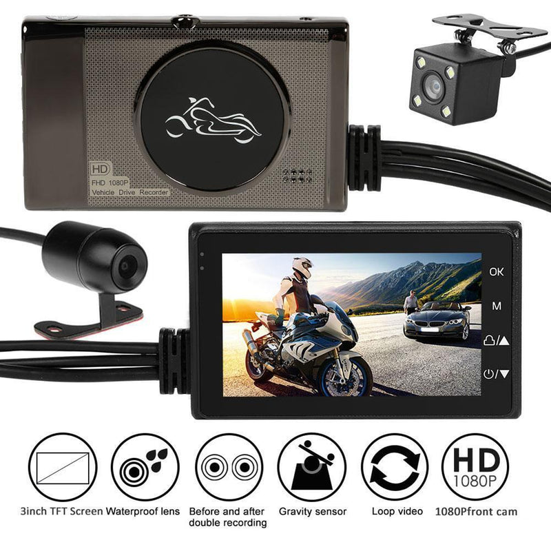 SE600 Motorcycle DVR Front+Rear View Waterproof Lens Dash Cam G-sensor Newly
