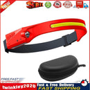 LED COB Headlamp Rechargeable Camping Waterproof Sensor Headlights (Red) Newly