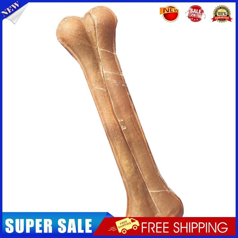 Dog Toys Cowhide Leather Bone Molar Teeth Clean Stick Food Treats (8in/1pc)