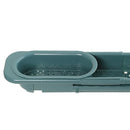 Telescopic Sink Shelf Soap Sponge Holder Drainer Storage Basket (Green) Newly