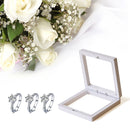 10pcs Floating Display Stands Clear Jewelry Necklace Box (White 7x7x2cm) Newly