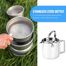 1.2L Stainless Steel Camp Picnic Teapot Outdoor Hiking Cooking Kettle with Lid
