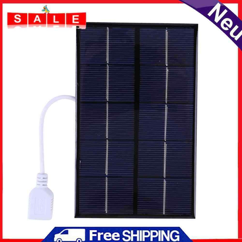 USB Solar Panel Outdoor 5W 5V Portable Polysilicon + Epoxy Travel Solar Charger