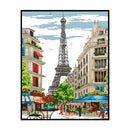 Partial Embroidery Kits Paris Street 14CT Counted Needlework Home Decoration