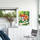 Oil Paint by Numbers Cute Fox Canvas Artwork Living Room Picture DIY Decoration
