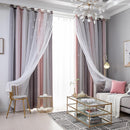 Gradient Hollowed Star Curtain Bedroom Living Room Full Blackout Window Blind