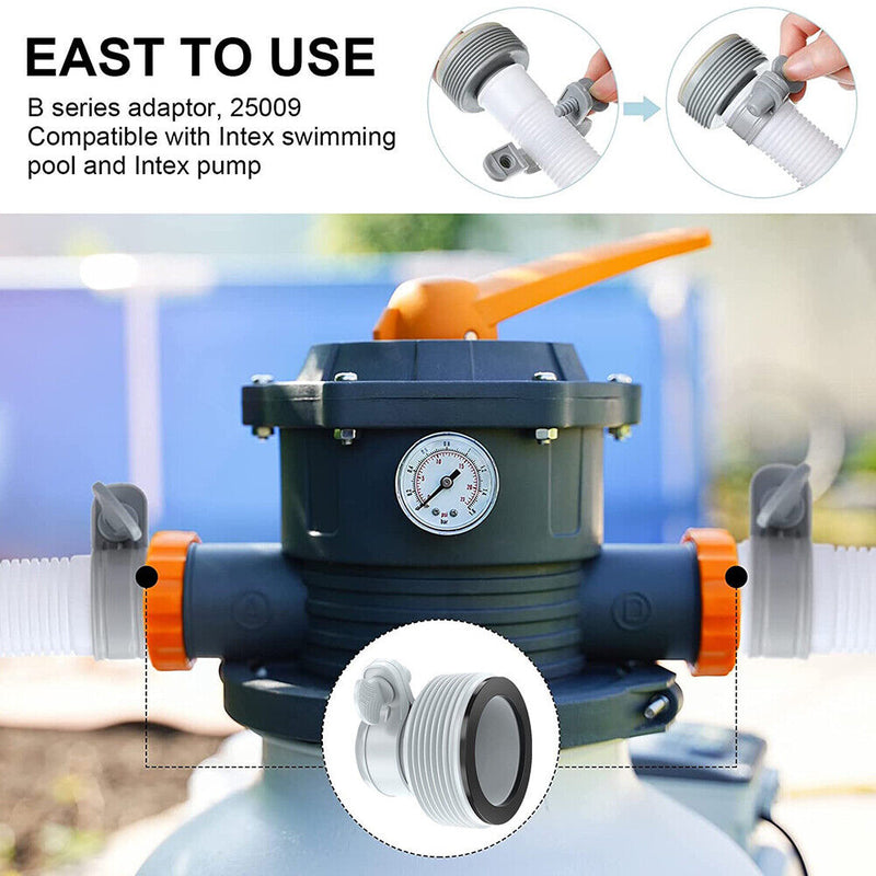 1.25 inch to 1.5 inch Pool Pumps Adapters Hose Connector Cleaning (2pcs)