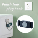 4x Punch Free Plug Hook Wire Wall Holder Kitchen Cable Organizer (Blue)