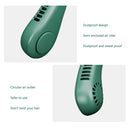 Mini Neck Fan USB Rechargeable Bladeless Fan Neck Air Conditioner (Green)