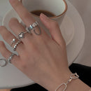 Rings Simple Adjustable Hand Decoration Hollow Out Ring Heart Shape Open Ring