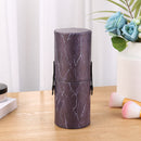 Portable PU Leather Makeup Storage Holder Cosmetic Brush Pen Cup Box (E)
