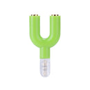 3.5mm Extension Earphone Audio Splitter 1 Male to 2 Female Adapter (Green)