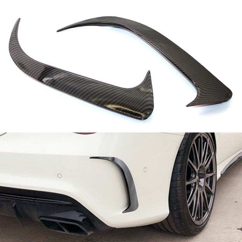 Rear Bumper Vent Canards for Mercedes CLA 200 AMG 14-18 (Carbon Fiber Look)
