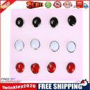 1 Box Women Small Rhinestones Earring Ear Studs Plastic Grass Moon Shape(3)