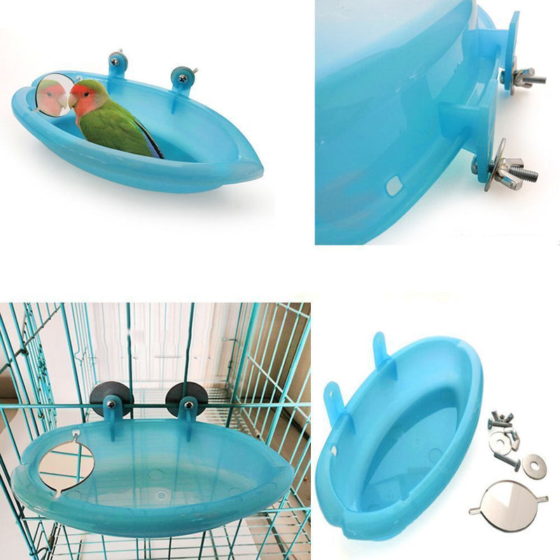 With Mirror Home Hamper Parrot Bathtub Pet Supplies Bath Basin Bird Cage