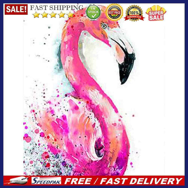 (DE5246) Flamingo 5D DIY Square Diamond Painting Digital Beadwork Kit for Decor