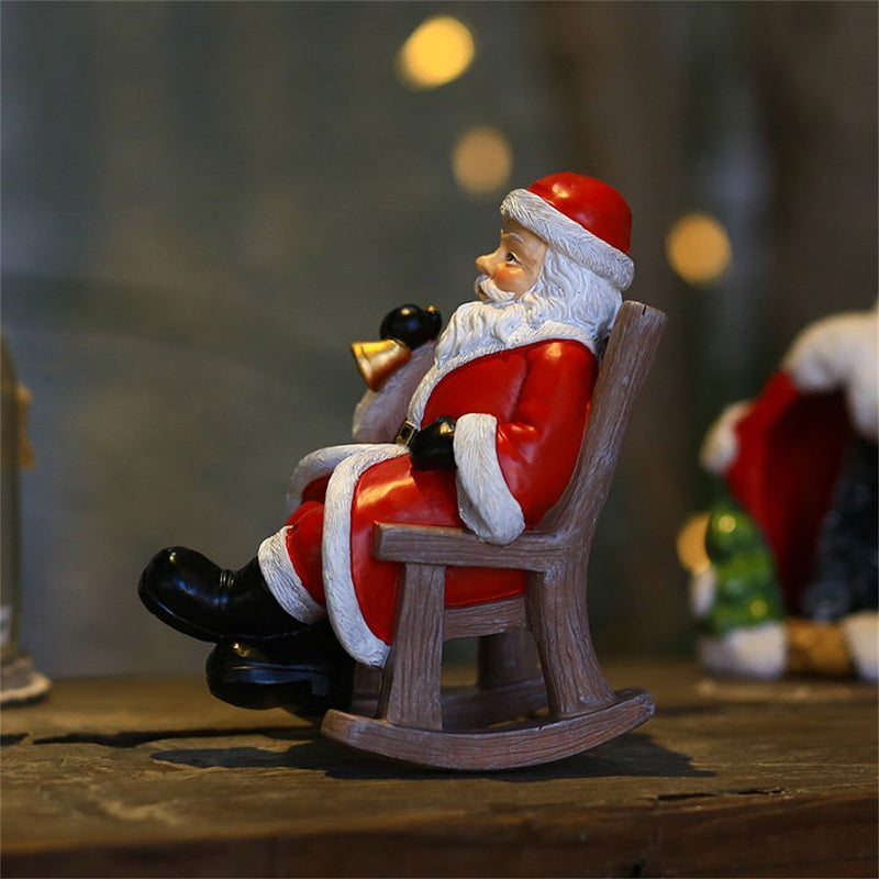 Year Xmas Gift Rocking Chair Garden Decoration Creative Santa Claus Ornament