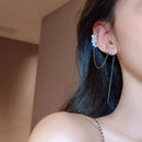 Jewelry Crystal Water Flower Tassel Earring Ear Bone Stud Earring Ear Clip