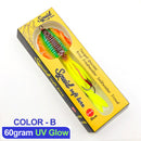 #A UV Luminous Simulation Bionic Squid Fishing Lures 60g 15cm Artificial Soft Ba