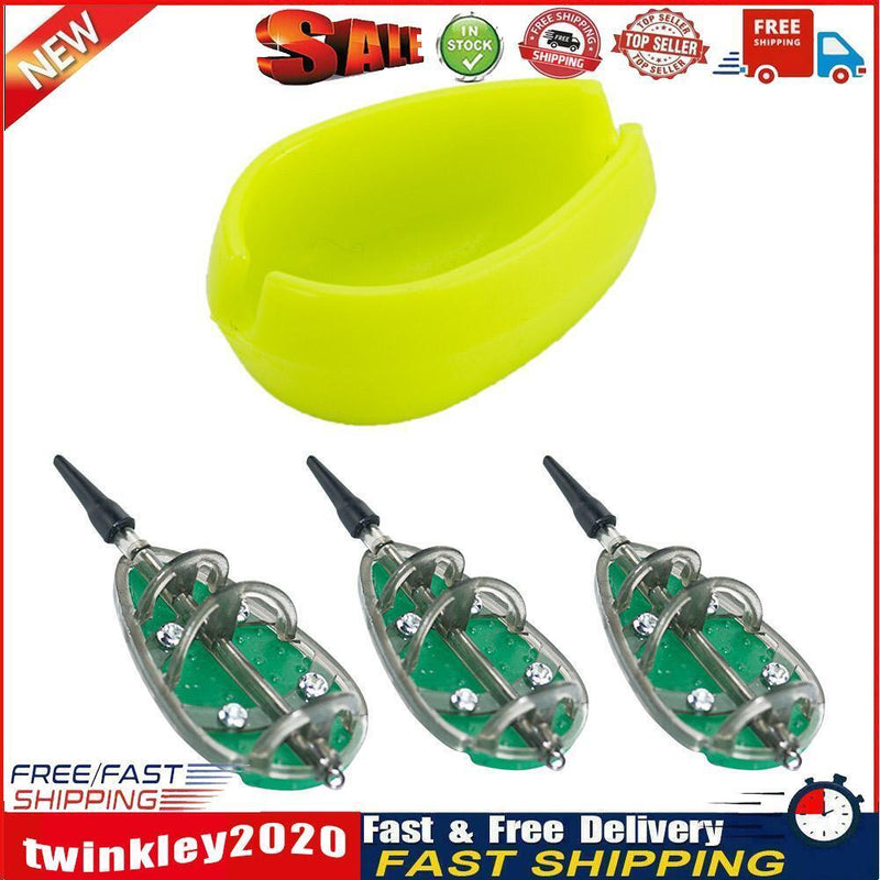 3pcs Inline Method Carp Fishing Feeders Mould Bait Basket Set 30g+40g+50g Newly