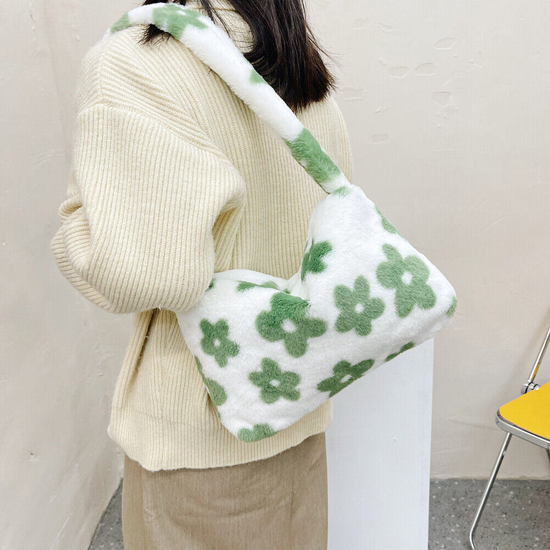 Women Soft Warm Plush Handbags Autumn Winter Fluffy All-Match Phone Evening Bags