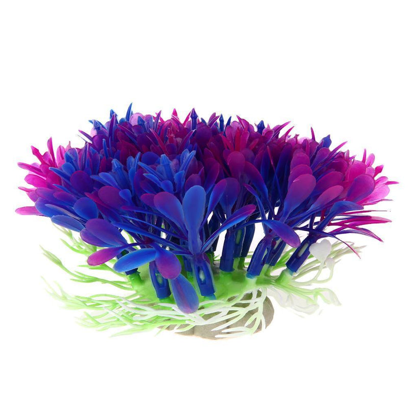Aquarium Fish Tank Artificial Water Plant Ornaments Landscape Decor(Purple)