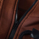 Thicken Solid Hooded Trench Coat Horn Buckle Women Outerwear (Coffee 3XL)