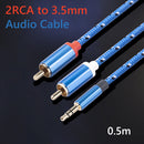 RCA Cable HiFi 3.5mm to 2RCA Audio Cord for Amplifiers Home Theater (0.5m)