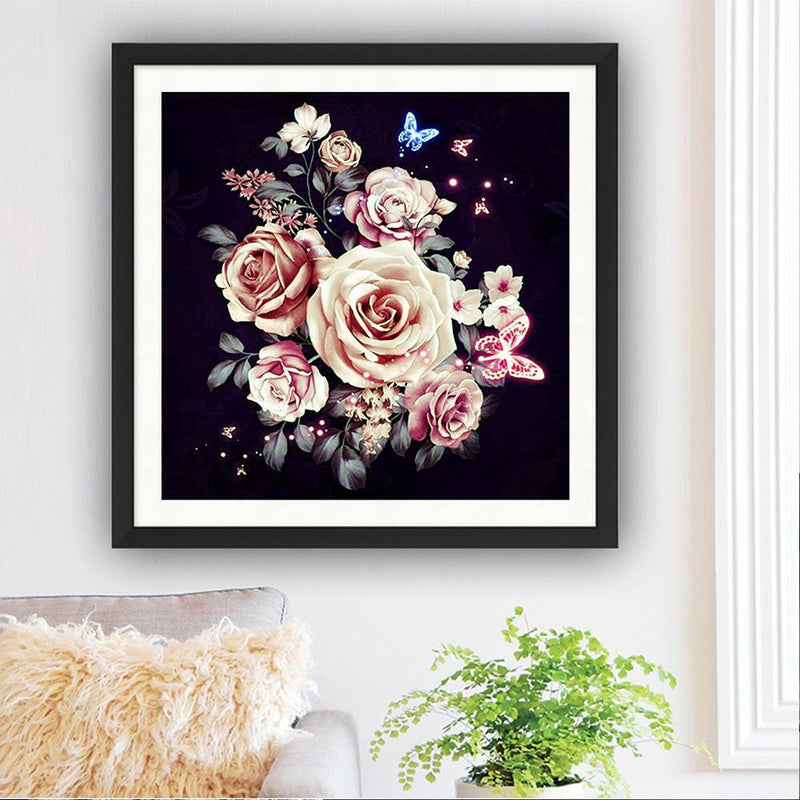 Rose 5D Diamond Painting Embroidery DIY Cross Stitch Home Decor Gift(Beige Newly