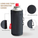 Long Gas Canister Cover Outdoor Camping Fuel Cylinder Tank Case (Black) Newly