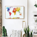 DIY Hand Painted World Map Canvas Oil Painting Kit Drawing By Numbers Ornamen
