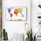DIY Hand Painted World Map Canvas Oil Painting Kit Drawing By Numbers Ornamen