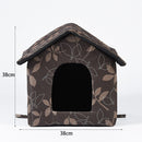 Waterproof Oxford Dog Cat Kennel Bed Pet Cozy Sleeping Tent House (Leaf M) Newly