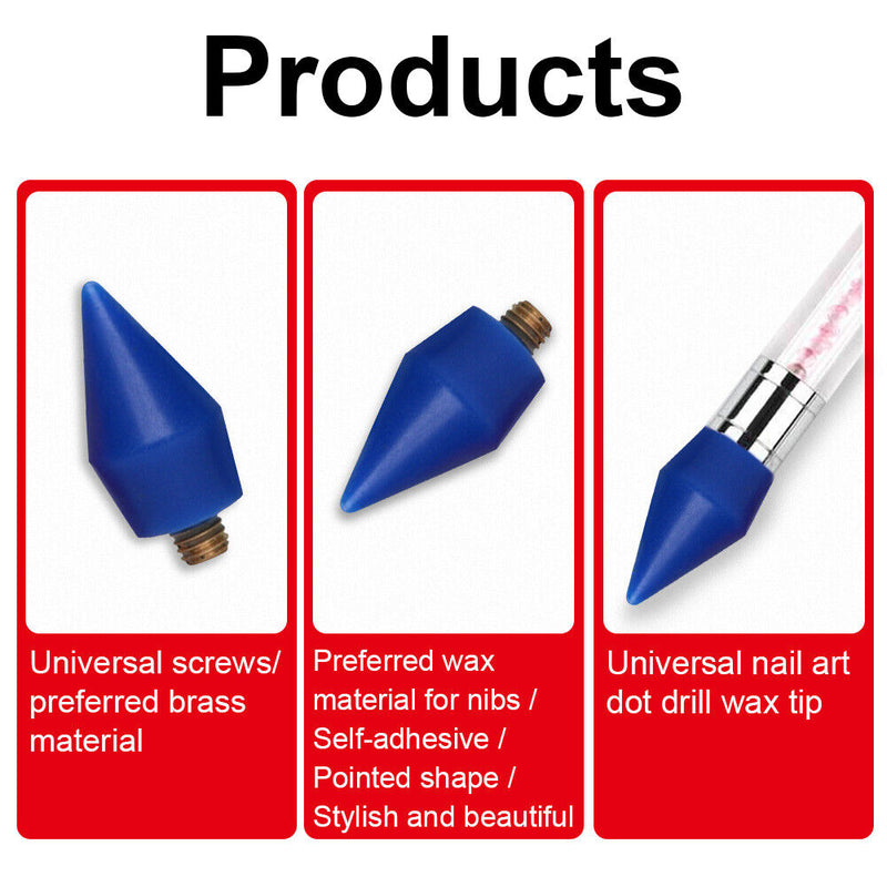 2pcs Point Drill Pen Replacement Clay Wax for DIY Diamond Painting (Blue) Newly