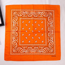 Hip Hop Unisex Women Men Shawl Cashew Flower Square Scarf Hair Band (Orange
