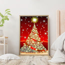 5D DIY Full Drill Round Shape Christmas Tree Rhinestone Diamond Drawing Kits