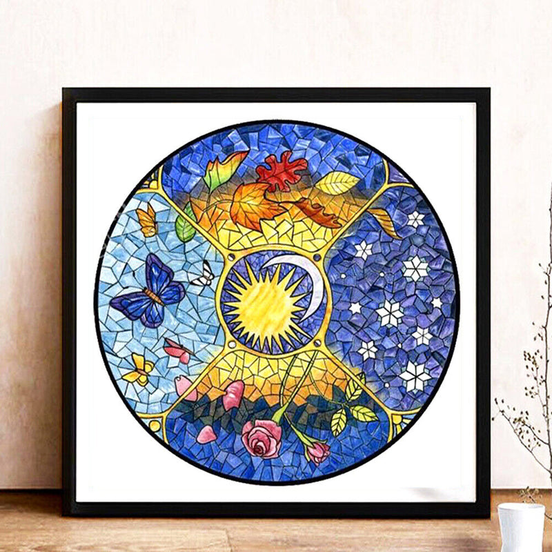 5D DIY Sun Moon Full Round Drill Diamond Painting Kit Mosaic Craft (A3346) Newly