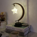 Table Desk Lamp Hemp Rope Star LED Night Light Decor (A Battery Powered) Newly