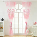 Offset Printing Sheer Curtain Yarn Tulle Window Screen Voile Panel(Pink)