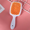Wide Teeth Air Cushion Comb Scalp Massage Salon Hair Brush (White Orange) Newly