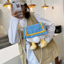 Cute Cartoon Duck Crossbody Bags Girl Canvas Shoulder Messenger Handbags