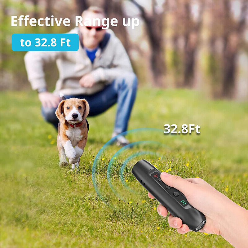 Ultrasonic Stop Bark Trainer LED Flashlight Bark Deterrent Handheld Pet Supplies