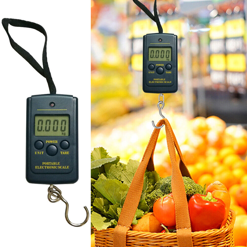 Mini Digital Display Fishing Scales w/ Hanging Hook for Fishing Kitchen Tra