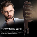 Men Hair Texture Wide Tooth Texturizing Comb Man Oil Head Hair Comb (Black)