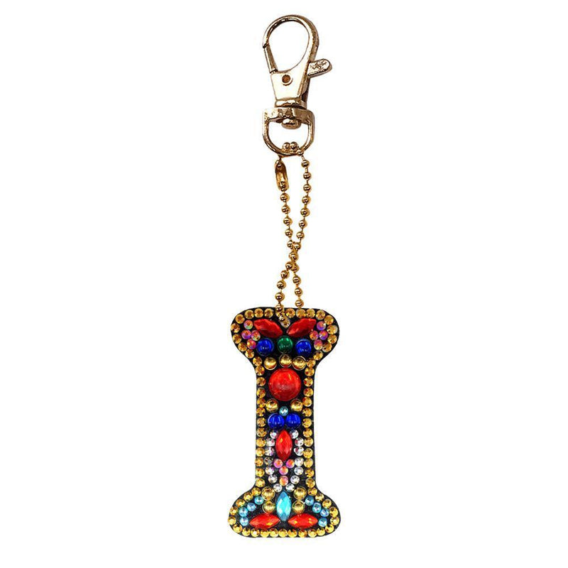 DIY Key Chain Diamond Painting Letters Women Bag Keyring Pendant Gift (I) Newly