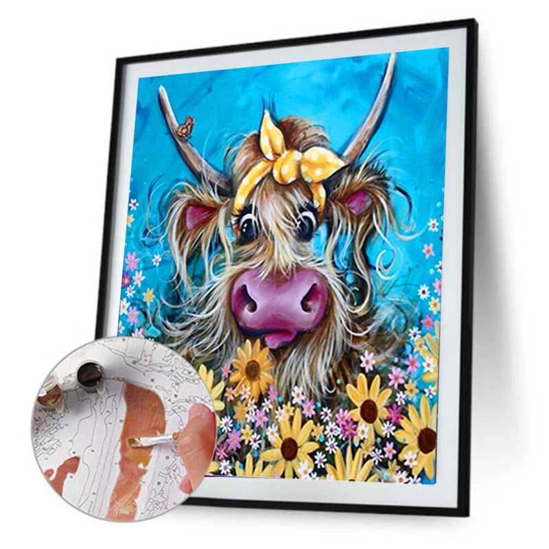 #A Colored Hearts Oil Paint By Numbers Kits DIY Handpainted on Canvas Wall Art