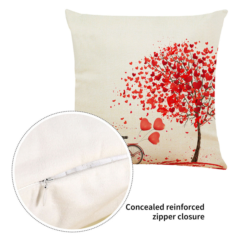 Pillow Covers - 4-Piece Linen Holiday Anniversary Wedding Cushion Pillow Case